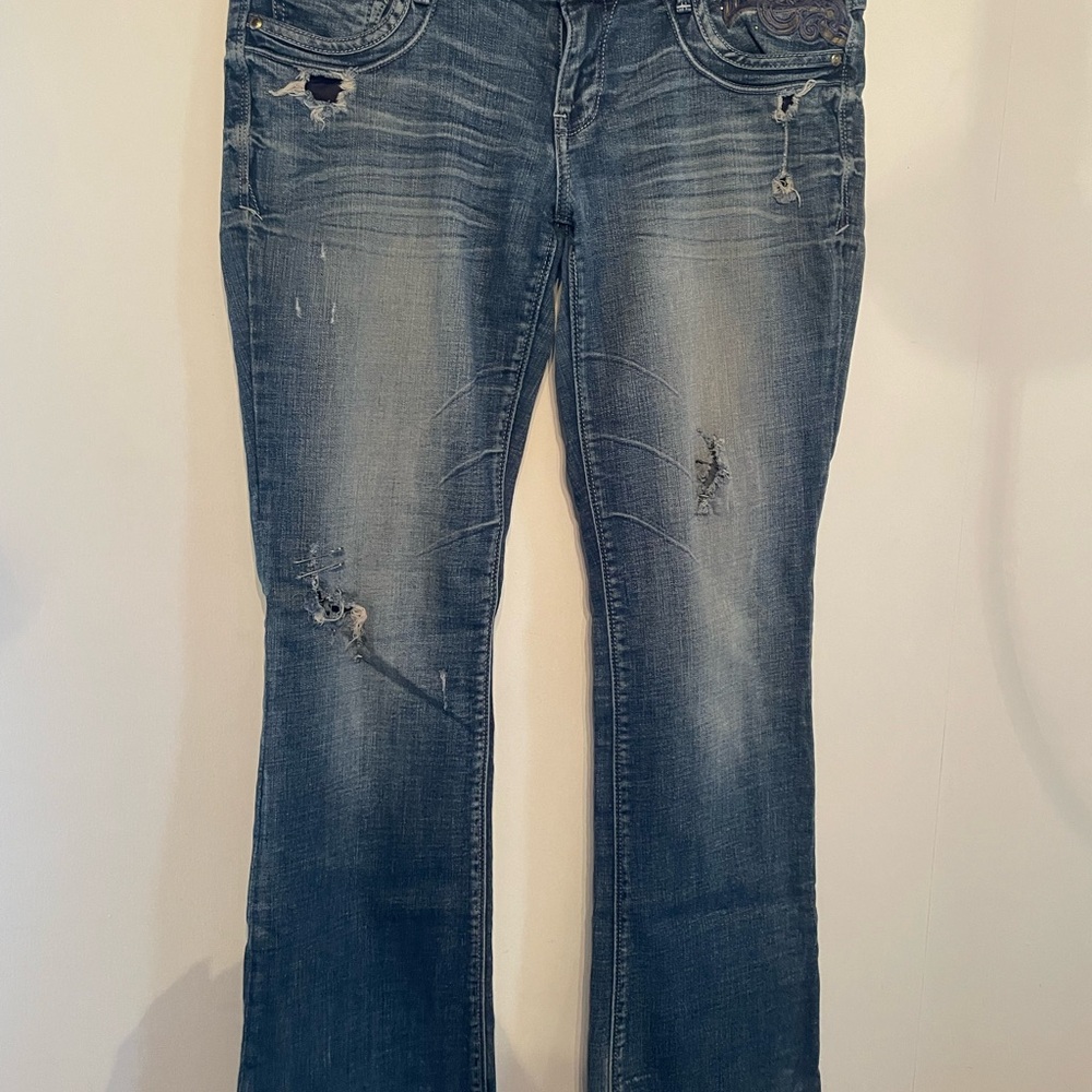 Distressed Denim low rise Jeans